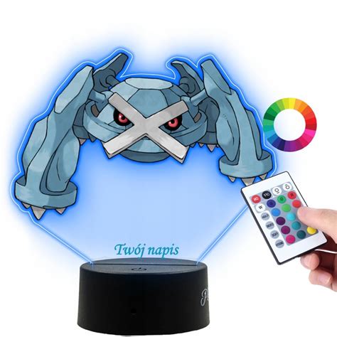 Lampka Na Biurko Statuetka Led Z Nadrukiem Uv Pokemon Metagross Na