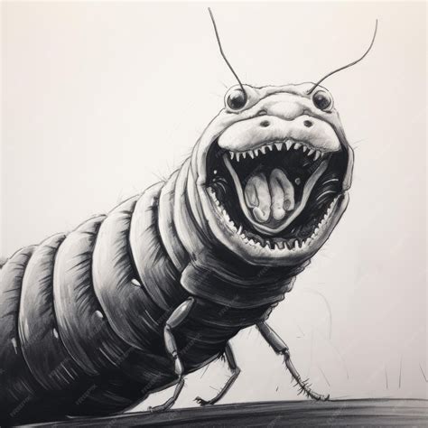 Premium Photo | Scifi Realism Bug Drawing With Wide Open Mouth