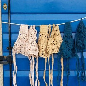 See Through Crochet Bikini Set Thong Crocheted Swimsuit See Thru Bikini Etsy