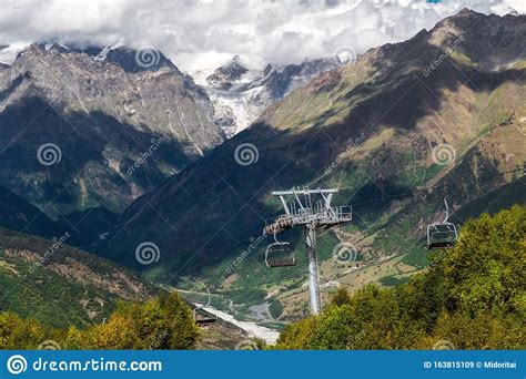 Cableway From Hatsvali Ski Resort To Mestia With Mountain Shkhara Ant