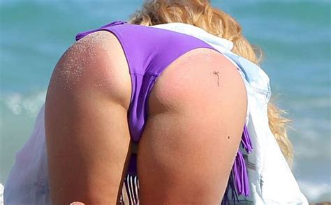 Hayden Panettiere In A Purple Bikini The Nip Slip