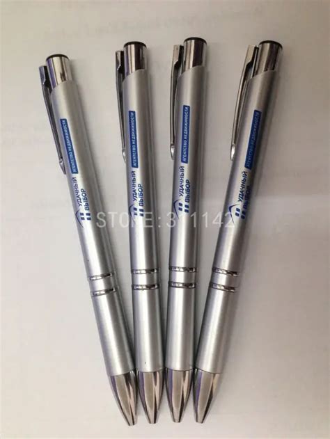 1000 custom silver ballpoint pens print personal logo advertising pen ...