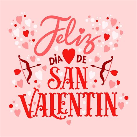 Ilustración plana de feliz día de san valentín en español Vector Gratis