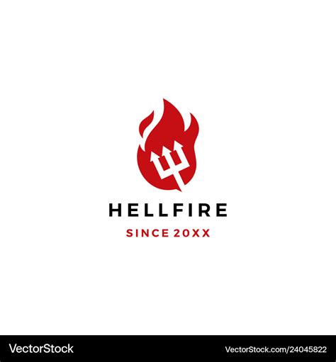 Hell fire pitchfork logo icon download Royalty Free Vector