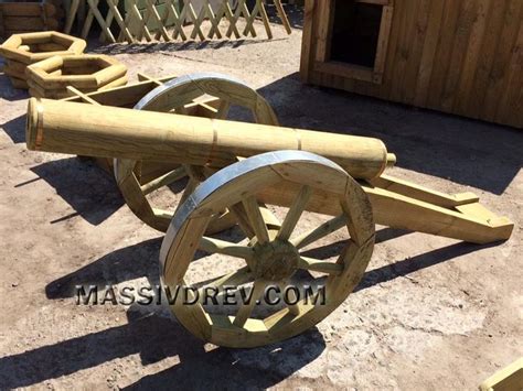 Декоративная пушка из дерева купить на дачу | Пушка, Дерево, Изобретения