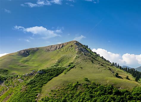 Green Mountain Peak Slope Bright Sky Picture And HD Photos | Free Download On Lovepik