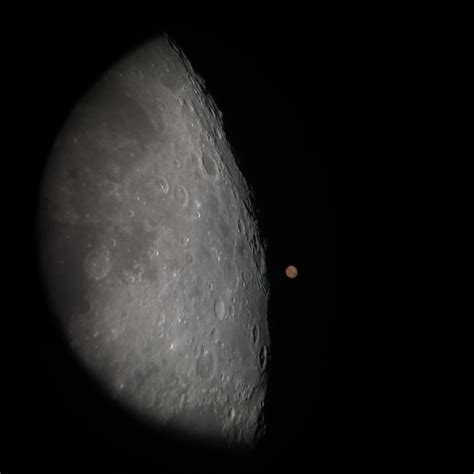 Mars Rising Behind The Moon From My Backyard R Telescopes