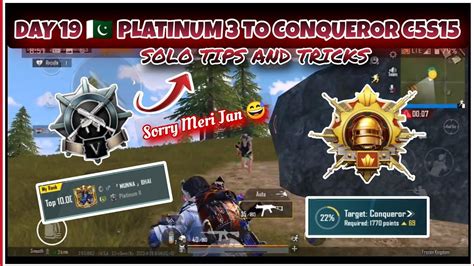 DAY 19 PLATINUM 3 TO CONQUEROR C5S15 SOLO TIPS AND TRICKS ROAD