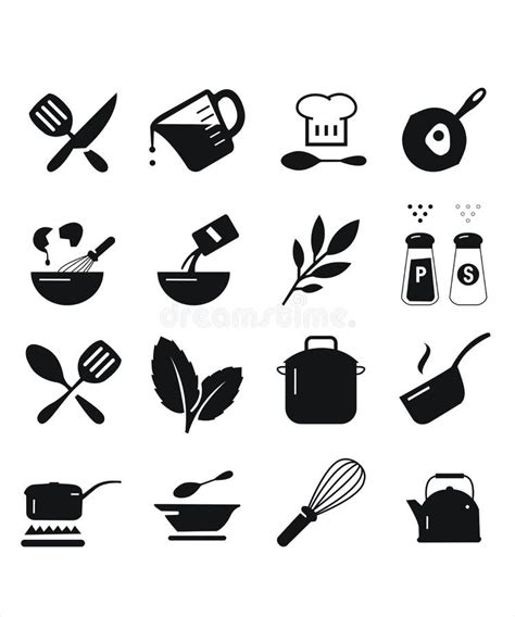 Iconos Del Objeto De La Cocina Ilustración Del Vector Ilustración De