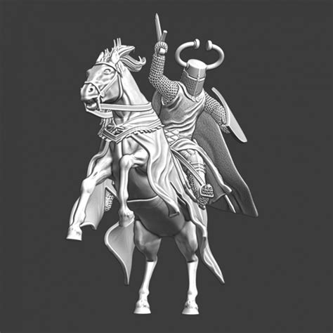 3d Printable Teutonic Master Mounted And In Battle By Northern