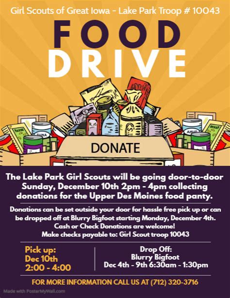 Food Drive Fundraiser Flyer Postermywall