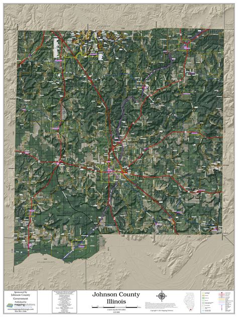 Johnson County Illinois 2023 Aerial Wall Map Mapping Solutions