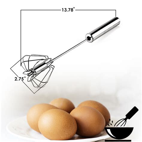 Easy Whisk Semi Automatic Stainless Whisks Hand Push Egg Beater Milk