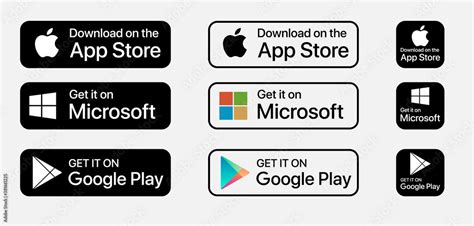 Apple App store, Microsoft store, Google Play store, download App ...