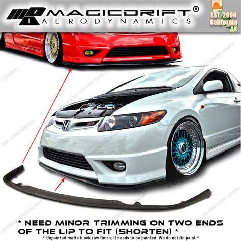 06 08 Honda Civic 2dr Coupe Fg2 Cs2 Style Front Bumper Chin Spoiler Li Magic Drift