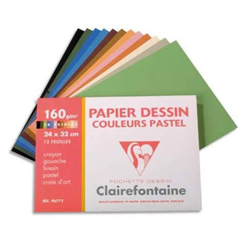 Lot De 10 Pochettes De 12 Feuilles Papier Dessin Couleur Teintes