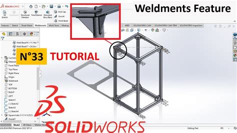 Solidworks Tutorial N Weldments Feature Youtube