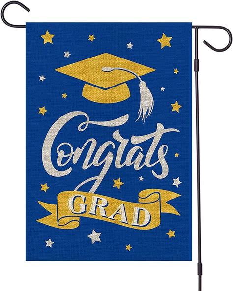 Ltdkaen Graduation Garden Flag 12x18 Inch Double Sided Graduation