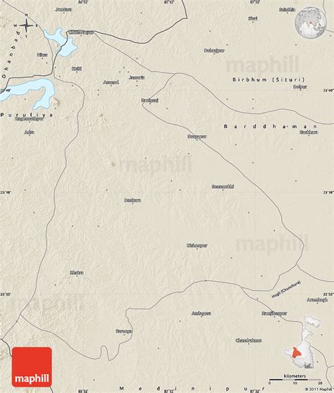 Shaded Relief Map of Bankura