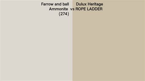 Farrow And Ball Ammonite 274 Vs Dulux Heritage Rope Ladder Side By Side Comparison