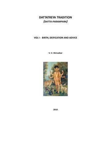 Dattatreya Tradition Shirvaikar V V Vol 1 Mangala Barad Free