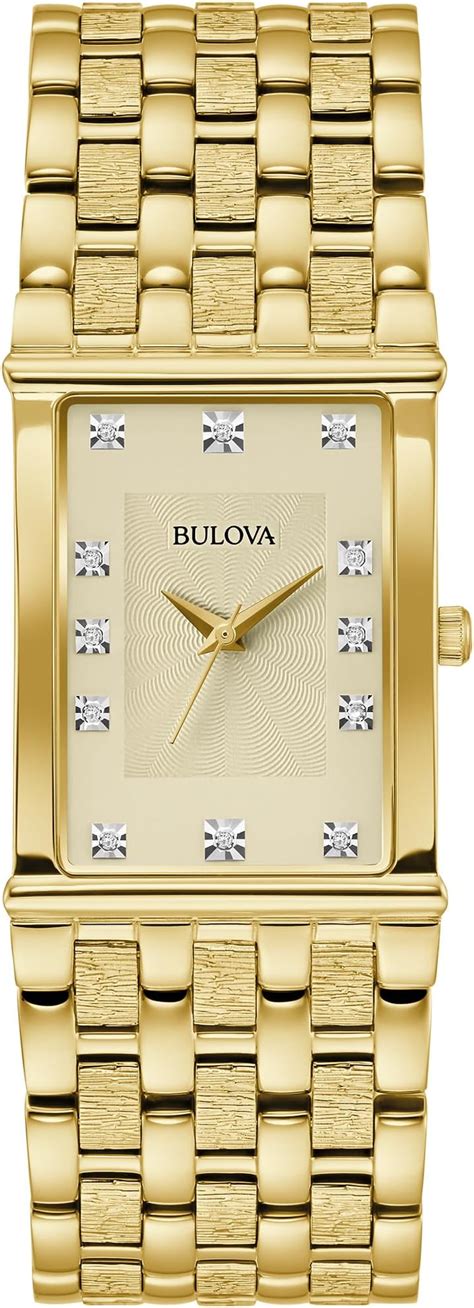 Bulova D Reloj Anal Gico De Acero Inoxidable Dorado Con Fecha De