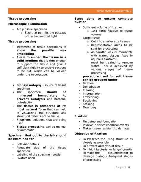 Tissue Processing Tissue Processing Microscopic Examination 4 6 μ