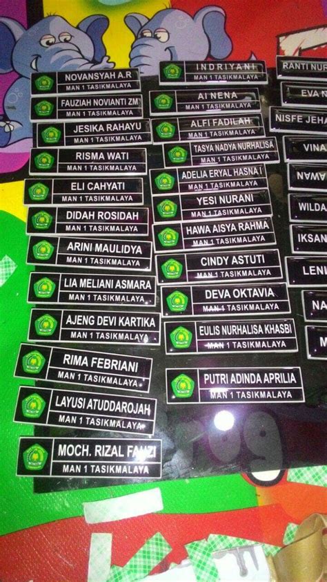 Nama Dada Contoh Name Tag Anak Paud