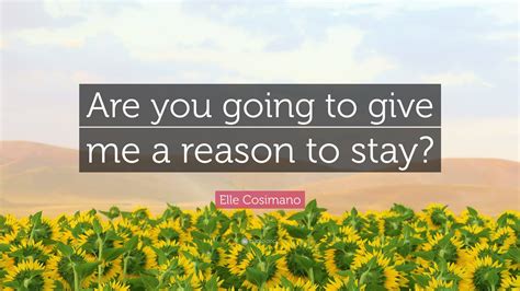 Elle Cosimano Quote Are You Going To Give Me A Reason To Stay”