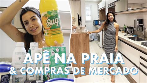 TOUR PELO APÊ NA PRAIA COMPRAS NO MERCADO ORGANIZANDO ARMÁRIO