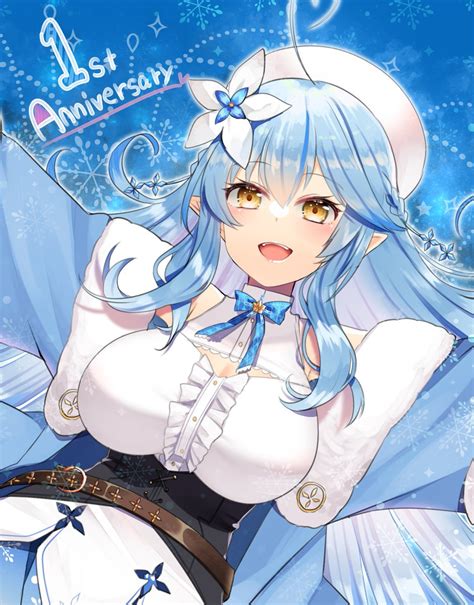 雪花ラミィ「ラミィちゃん一周年おめでとうございます Lamyart ねぽらぼ一周年」いすか🐉🍕のイラスト