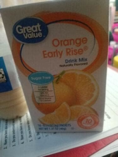 Great Value Orange Early Rise Drink Mix 1 41 Oz Nutrition