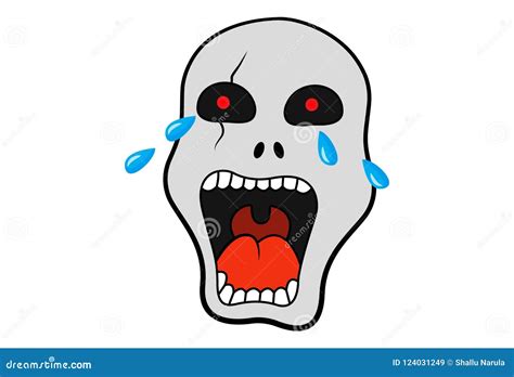 Crying Skull Emoji Cartoon Vector | CartoonDealer.com #106812531