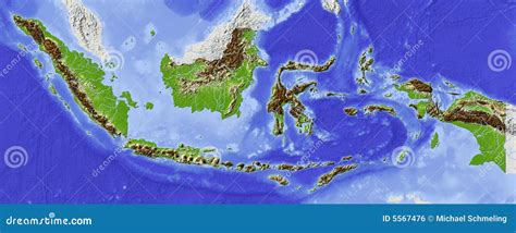 Indonesia, Relief Map Royalty Free Stock Image - Image: 5567476