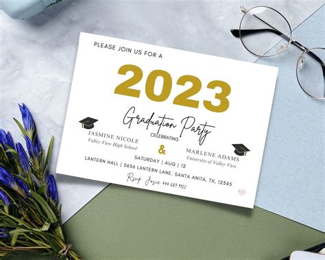 Graduation Party Invitation Template, Fully Editable Graduation ...