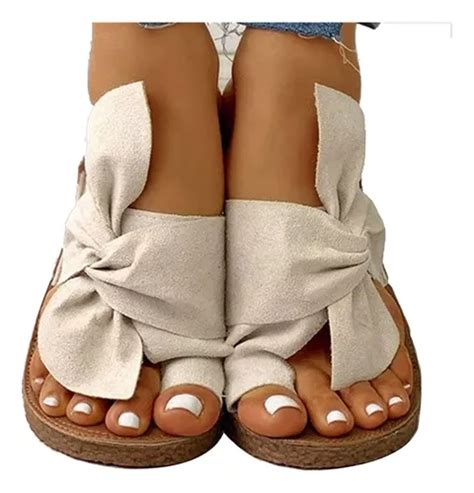 Sandalias Mujer Playa Chancl Pantuflas Zapatos Moda Con Lazo Meses