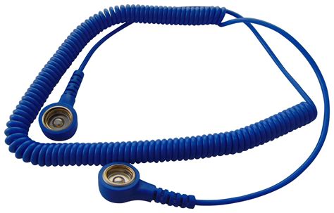 067 0016 Multicomp Pro ESD Grounding Cord Coiled Blue