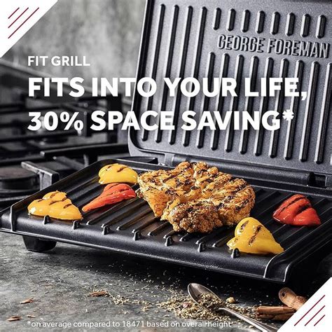 George Foreman Medium Electric Fit Grill Non Stick Healthy Griddle Toastie Hot Plate