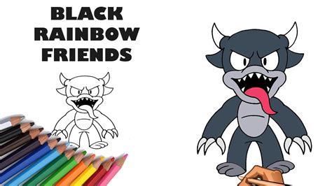 HOW TO DRAW BLACK RAINBOW FRIENDS YouTube