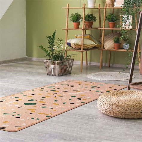 Yogamatte Kork Detailliertes Terrazzo Muster Lecce