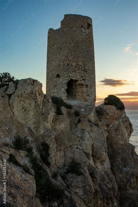 Torre Del Prezzemolo Quartiere Sant Elia Di Cagliari Sardegna Stock