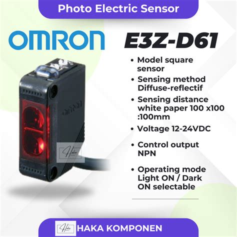 Jual E3Z-D61 omron photo electric sensor sensing 100mm 12-24VDC ...