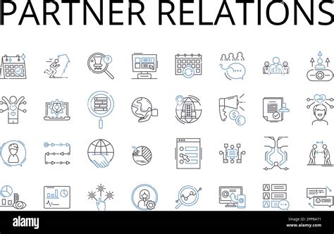 Colecci N De Iconos De L Nea De Relaciones De Socios Compromiso De Los