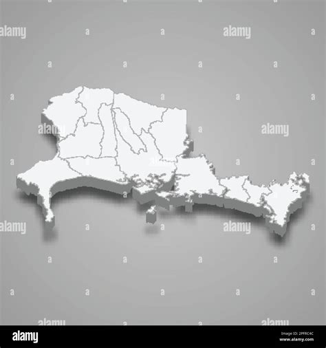 3d Isometric Map Of Chiriqui Is A Province Of Panama Isolated With