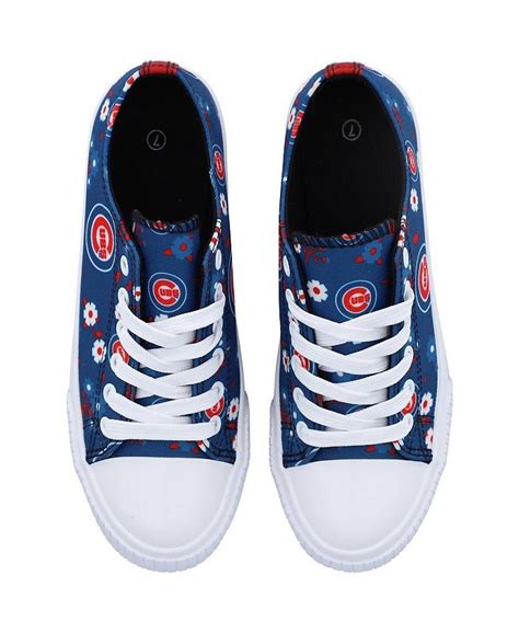 Foco Womens Royal Chicago Cubs Flower Canvas Allover Shoes Macys