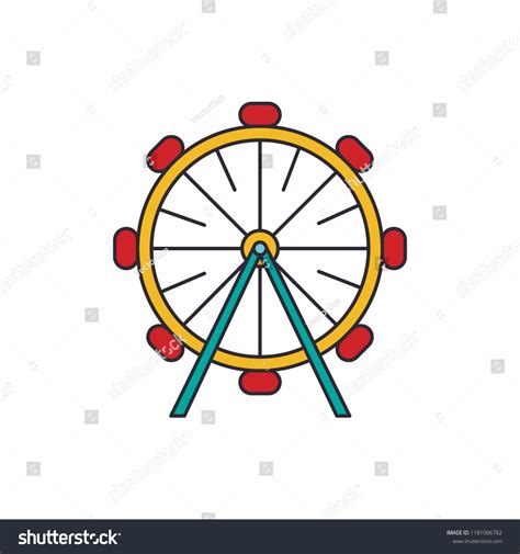 Ferris Wheel Icon Cartoon Ferris Wheel Stock Vector Royalty Free