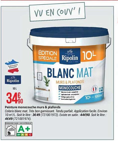 Promo Peinture Monocouche Murs Plafonds Ripolin Chez Bricorama