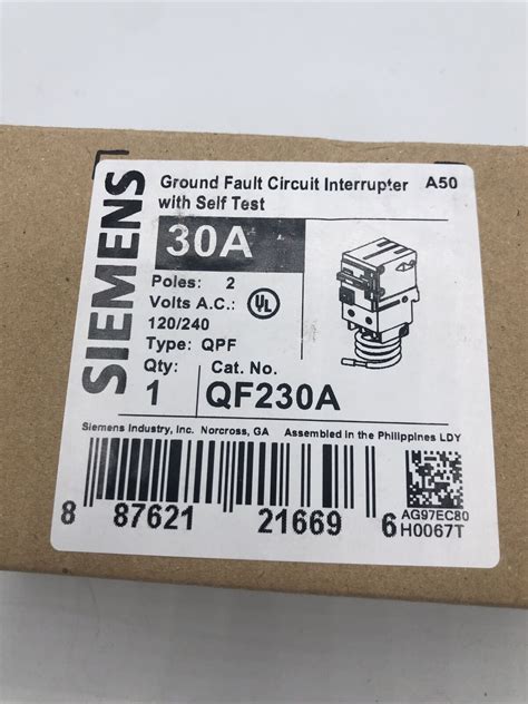 New Siemens Qf A Pole V Ac Type Qpf Plug On Gfci Gfi