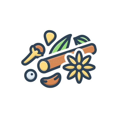 color illustration icon  garam masala mixture  masala stock