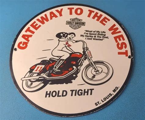 Vintage Harley Davidson Motorcycles Sign Gateway Biker Gas Pump